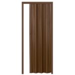 Porta a soffietto scomparsa pvc effetto legno scuro venato rilievo chiusura magnetica casa maniglia cm 215x84  2713