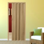 Porta a soffietto scomparsa pvc effetto legno chiaro venato rilievo chiusura con magnete casa maniglia cm 215x84 2714 - immagine 5