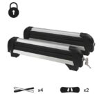 PORTASCI SKI BARRE PORTATUTTO TETTO AUTO PORTA 4 PAIA SCI O 2 SNOWBOARD 253 dc