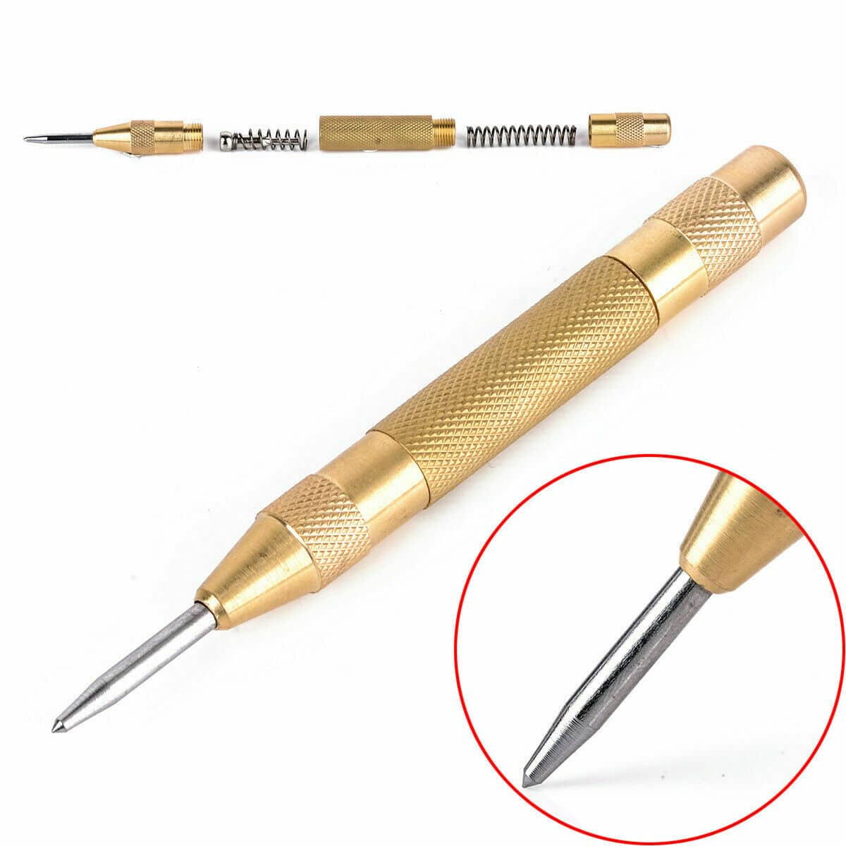 punteruolo PUNTERUOLO SCATTO AUTOMATICO CENTRO CENTRAGGIO FORO FORI PUNTA ACCIAIO TRAPANO - immagine 1