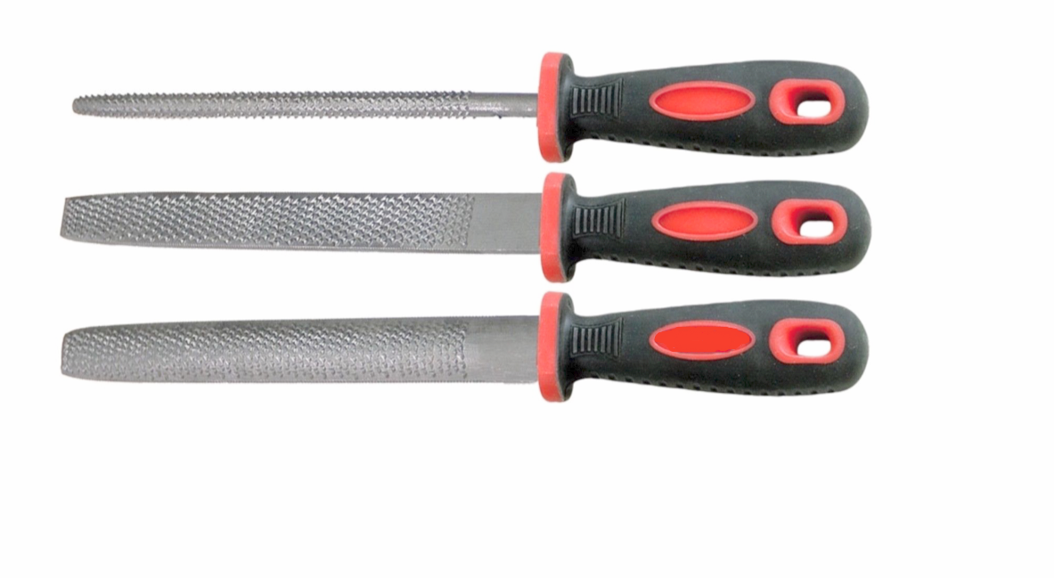 raspe.png SET 3 PZ LIME RASPE LIMA RASPA LEGNO 200 mm 8" TONDA PIATTA 107HOT - immagine 1