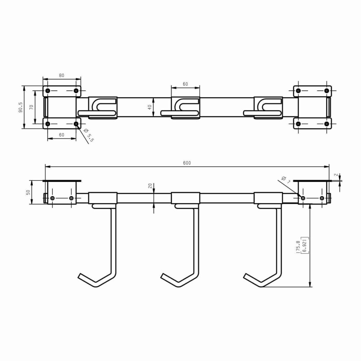 RASTRELLIERA FERMABICI PORTABICI DA MURO PARETE 3 POSTI BICICLETTA BICI 921 - immagine 4