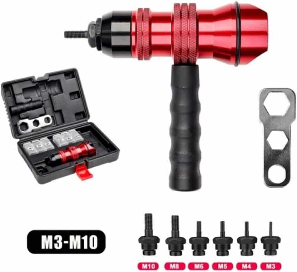 rivett RIVETTATRICE ADATTATORE TRAPANO AVVITATORE M3 M4 M5 M6 M8 M10 VALIGETTA 455xi - immagine 1