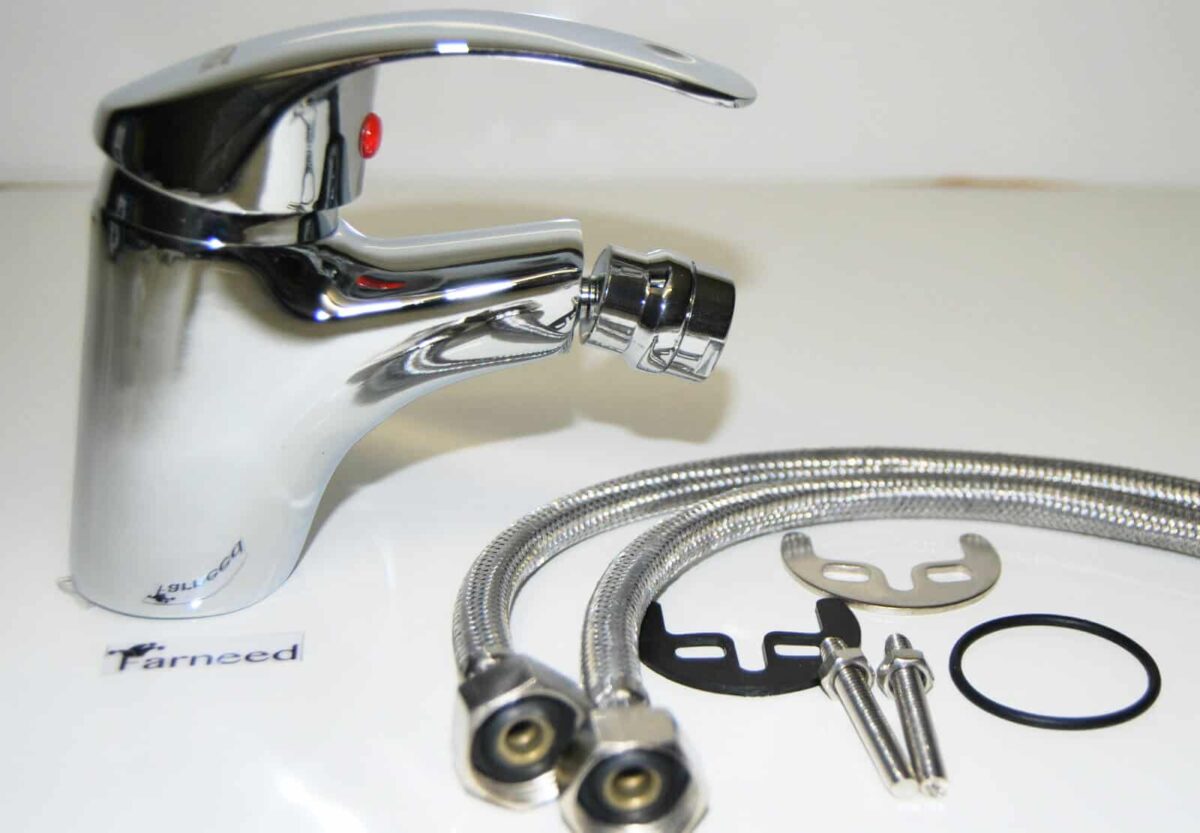 rubinetto miscelatore bidet cromo ottone rubinetti bagno cromato con flessibili - immagine 3