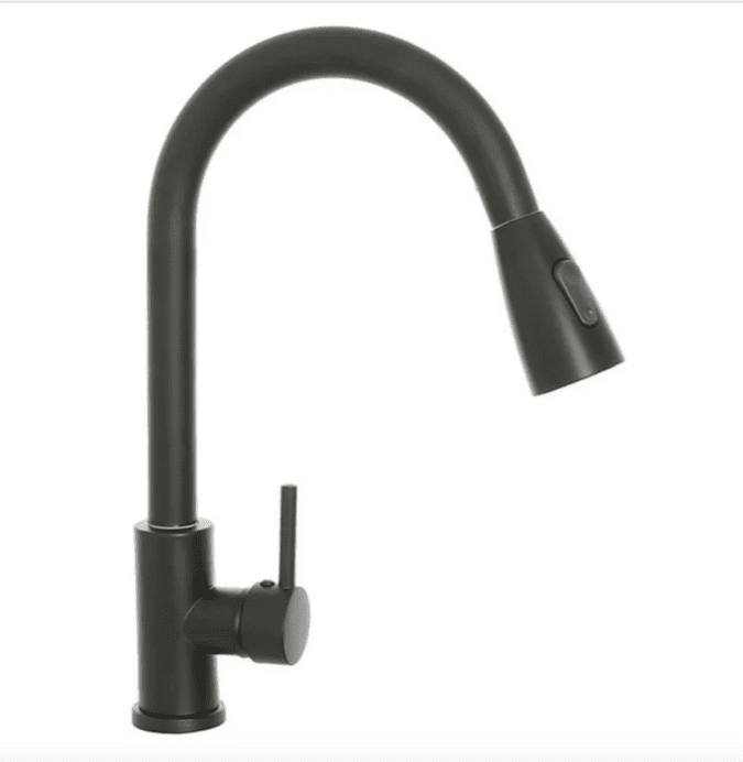 rubinetto nero Miscelatore rubinetto monocomando lavello cucina canna alta nero estraibile 227b - immagine 1