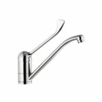 RUBINETTO MISCELATORE LAVABO COMANDO A GOMITO LEVA LUNGA CLINICA RISTORANTE R9 - immagine 3