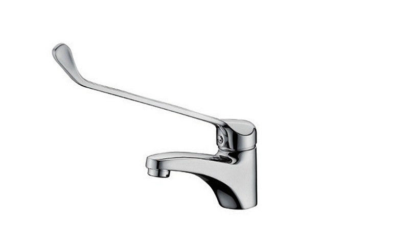 rubinetto_r10.jpg RUBINETTO MISCELATORE LAVABO COMANDO A GOMITO LEVA LUNGA CLINICA RISTORANTE R10 - immagine 1