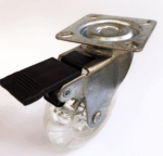 RUOTA RUOTE ROTELLA CARRELLO GIREVOLE CARRELLI TRASPARENTE CON FRENO 2" 50 mm - immagine 2