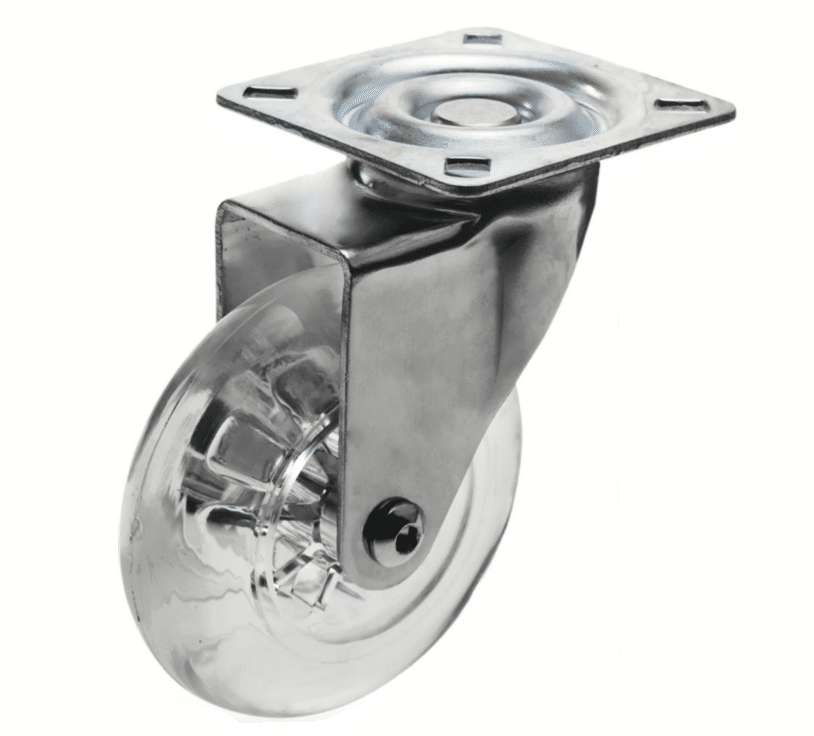 ruota carrello RUOTA RUOTE ROTELLA CARRELLO GIREVOLE CARRELLI TRASPARENTE 3" 75 mm 631b - immagine 1