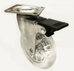 RUOTA RUOTE ROTELLA CARRELLO GIREVOLE CARRELLI TRASPARENTE CON FRENO 2" 50 mm