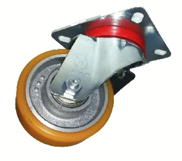 ruota carrello RUOTA ALLUMINIO RUOTE INDUSTRIALE POLIURETANO GIREVOLE mm 80x30 CUSCINETTI 475av - immagine 1