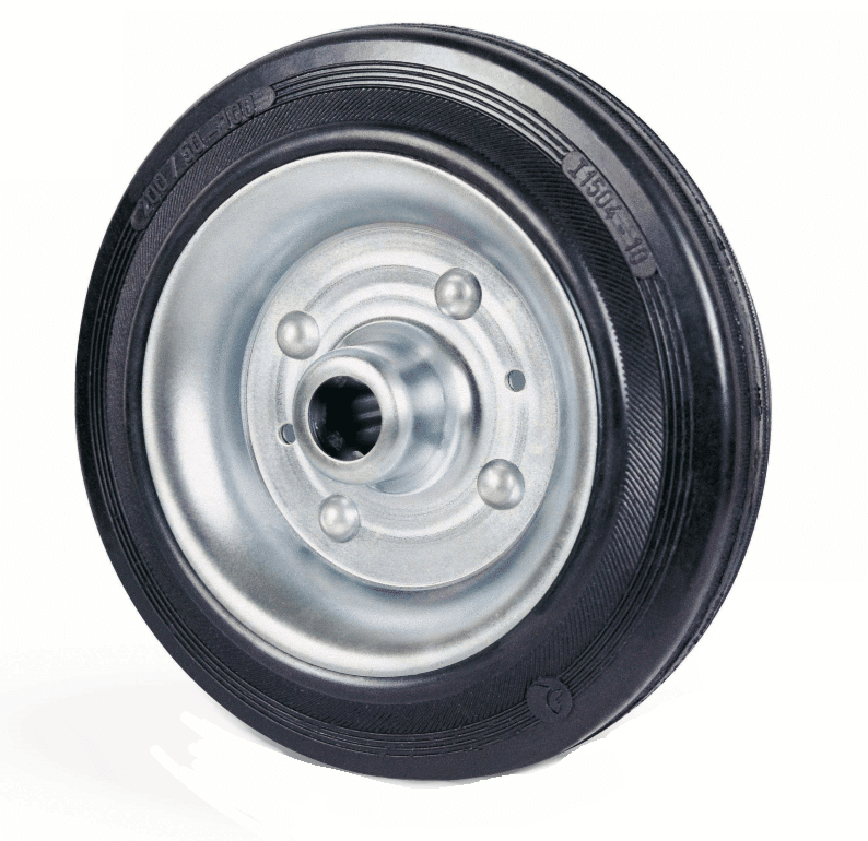 ruota gomma RUOTA RUOTE INDUSTRIALE GOMMA PIENA mm 200x50 CUSCINETTI 382av - immagine 1