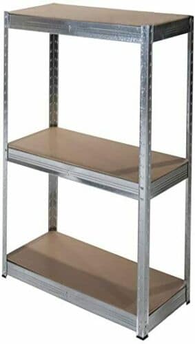 scaffalae.jpg SCAFFALE IN METALLO MDF 3 RIPIANI MENSOLE 90X40X150 cm SCAFFALATURA GARAGE 922VE - immagine 1