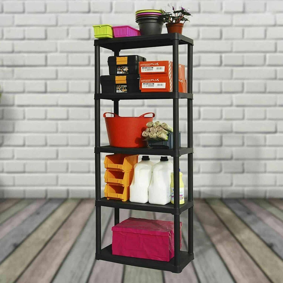 SCAFFALE SCAFFALATURA PORTATUTTO 5 PIANI RIPIANI 80x40x176 H PORTATA 150KG 143AP - immagine 2