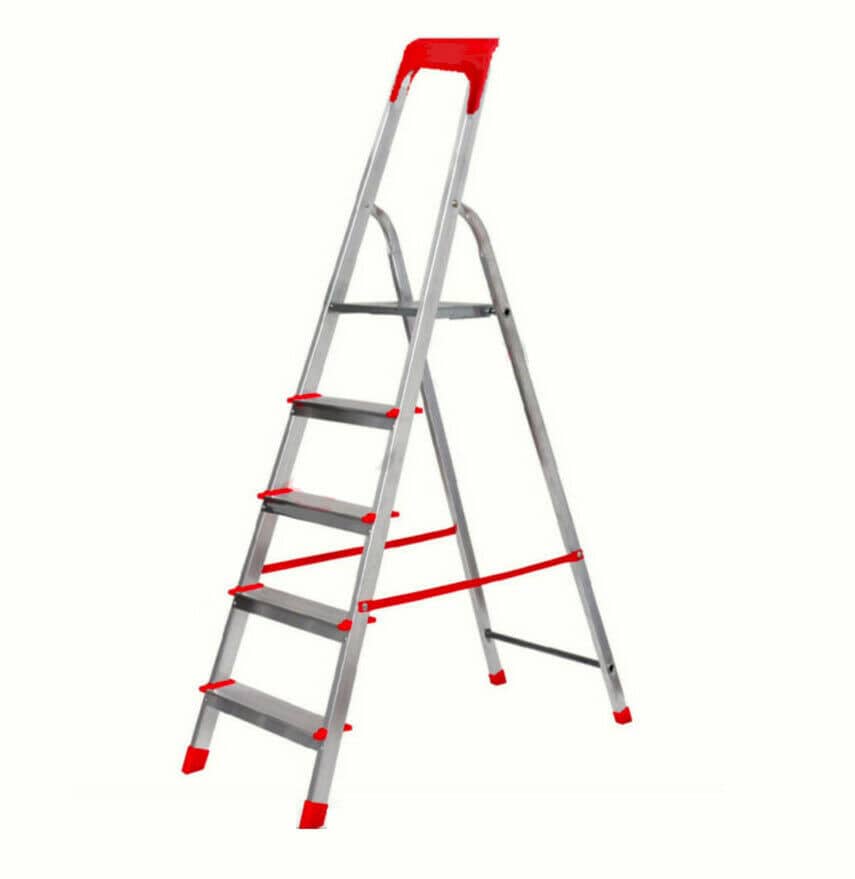 scala dimestica SCALA ALLUMINIO USO DOMESTICO SCALETTA GR 5 H TOTALE 170cm PORTATA 150 KG 504kas - immagine 1
