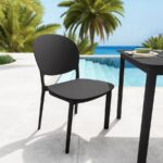 Sedia polipropilene cucina bar ristorante giardino sedie interno esterno impilabile nero 181ro - immagine 3