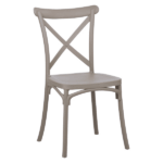 Kit tavolo tondo Ø80 cm + 2 sedie polipropilene bar ristorante interno esterno cross tortora 627v - immagine 2