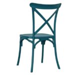 Kit 6 sedie polipropilene sedia cucina bar ristorante interno esterno cross verde petrolio - immagine 3