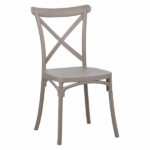 Kit tavolo tondo Ø80 cm + 2 sedie polipropilene bar ristorante interno esterno cross tortora 627v - immagine 4