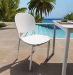 Kit 2 sedie polipropilene cucina bar ristorante sedia interno esterno bianco 150ro - immagine 3