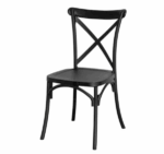 Kit tavolo tondo Ø80 cm + 2 sedie polipropilene bar ristorante interno esterno cross nero 603v - immagine 4