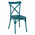 Kit 6 sedie polipropilene sedia cucina bar ristorante interno esterno cross verde petrolio - immagine 2