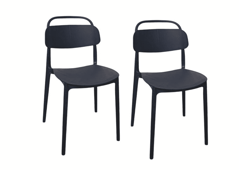 sedia nero Kit 2 sedie polipropilene cucina cucina bar ristorante sedia interno esterno nero cue228 - immagine 1