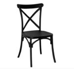 Kit tavolo quadrato cm 70x70 + 2 sedie polipropilene bar ristorante interno esterno cross nero 634v - immagine 2