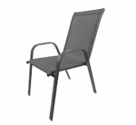 Sedia metallo textilene poltrona grigia giardino bar piscina impilabile grigio 399ds - immagine 3
