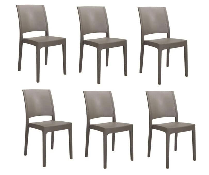 sedie KIT 6 SEDIE POLIPROPILENE CUCINA BAR RISTORANTE SEDIA INTERNO ESTERNO TORTORA FL - immagine 1