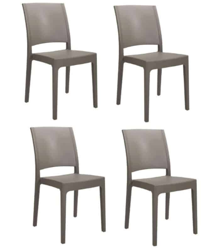 sedie KIT 4 SEDIE POLIPROPILENE CUCINA BAR RISTORANTE SEDIA INTERNO ESTERNO TORTORA FL - immagine 1
