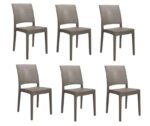 KIT 6 SEDIE POLIPROPILENE CUCINA BAR RISTORANTE SEDIA INTERNO ESTERNO TORTORA FL - immagine 2