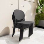 Sedia polipropilene cucina bar ristorante giardino sedie interno esterno impilabile nero 181ro - immagine 2