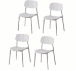 Kit 4 sedie polipropilene cucina bar ristorante sedia interno esterno bianco 719k