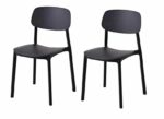 Kit 2 sedie polipropilene cucina bar ristorante sedia interno esterno nero 726v