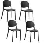 Kit 4 sedie polipropilene cucina cucina bar ristorante sedia interno esterno nero 181ro
