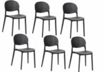 Kit 6 sedie polipropilene cucina cucina bar ristorante sedia interno esterno nero 181ro