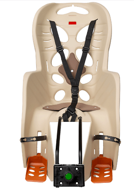 seggiolino beige beige SEGGIOLINO BICI BAMBINO ATTACCO TELAIO OMOLOGATO 22Kg POSTERIORE BEIGE FRAA 134 - immagine 1