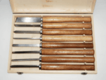 SGORBIE PROFESSIONALI INTAGLIO SCALPELLI UTENSILI PER TORNIO SET 8 PZ CASSETTA