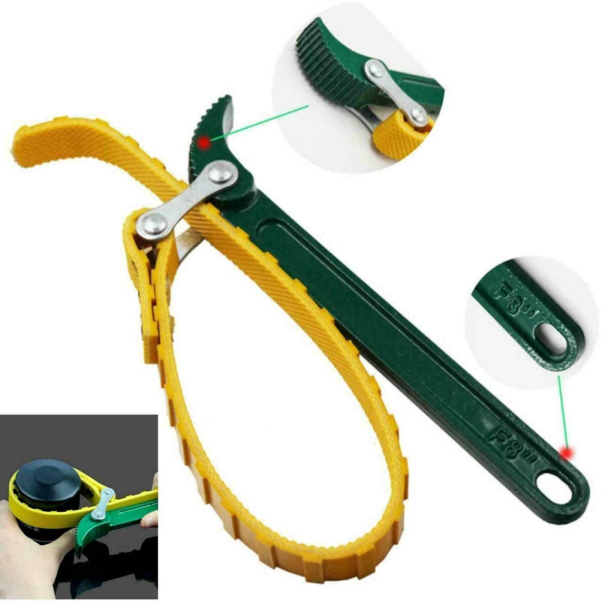 CHIAVE SMONTAGGIO FILTRI FILTRO OLIO MOTORE A NASTRO 300mm GIRA TUBI CHIAVI 428 - immagine 7