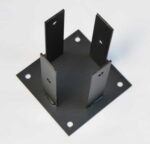 STAFFA A BICCHIERE SUPPORTO PALO PILASTRO LEGNO OTTAGONALE ACCIAIO 105x105 mm gc - immagine 2