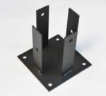 STAFFA A BICCHIERE SUPPORTO PALO PILASTRO LEGNO OTTAGONALE ACCIAIO 105x105 mm gc