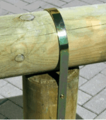 Staffa a U tonda per fissaggio palo pali tondi travi legno diametro Ø trave 100 mm 520sp - immagine 2