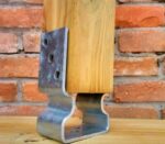 SUPPORTO STAFFA RIALZATA A U PORTA TRAVI IN LEGNO PILASTRO SOSPESO MM 120X80X130 655sp - immagine 2