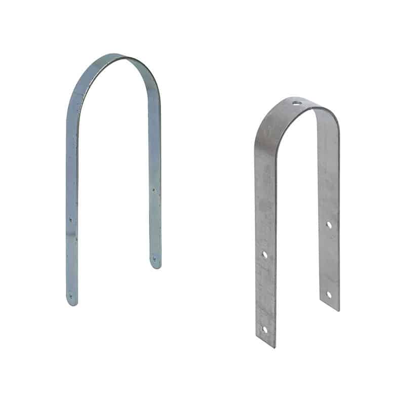 staffe-tonde Staffa a U tonda per fissaggio palo pali tondi travi legno diametro Ø trave 100 mm 520sp - immagine 1