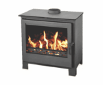 Stufa a legna in acciaio vetro 14 KW camino con piedi riscaldamento cm 70x42x73 h nero 999BMX - immagine 2