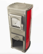 STUFA A LEGNA GHISA VETRO 7 KW CAMINO CON PORTALEGNA cm 39x48x89 ROSSA BRNA LUX 200 - immagine 2