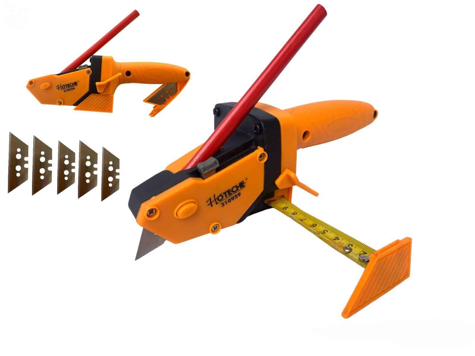 taglierino TAGLIERINO TAGLIERINA DA TAGLIO CARTONGESSO CON METRO INCORPORATO 5LAME RICAMBIO - immagine 1