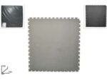 TAPPETO TAPPETINO PUZZLE IN GOMMA PALESTRA FITNESS GIOCO NERO GRIGIO 100x100 CM 699 - immagine 2
