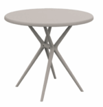 Kit tavolo tondo Ø80 cm + 2 sedie polipropilene bar ristorante interno esterno cross tortora 627v - immagine 3